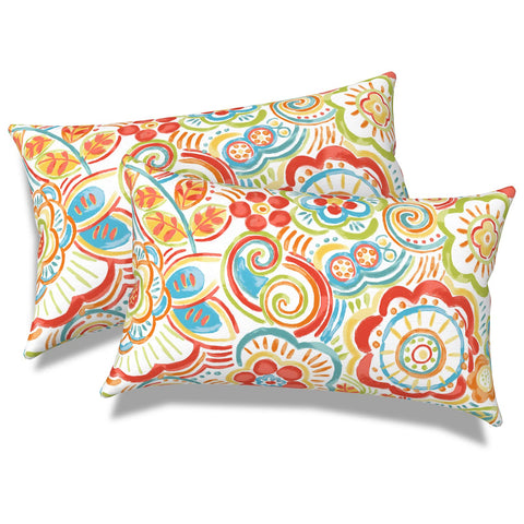 Melody Elephant vista frontal del cojín floral con colores vivos y atractivo decorativo