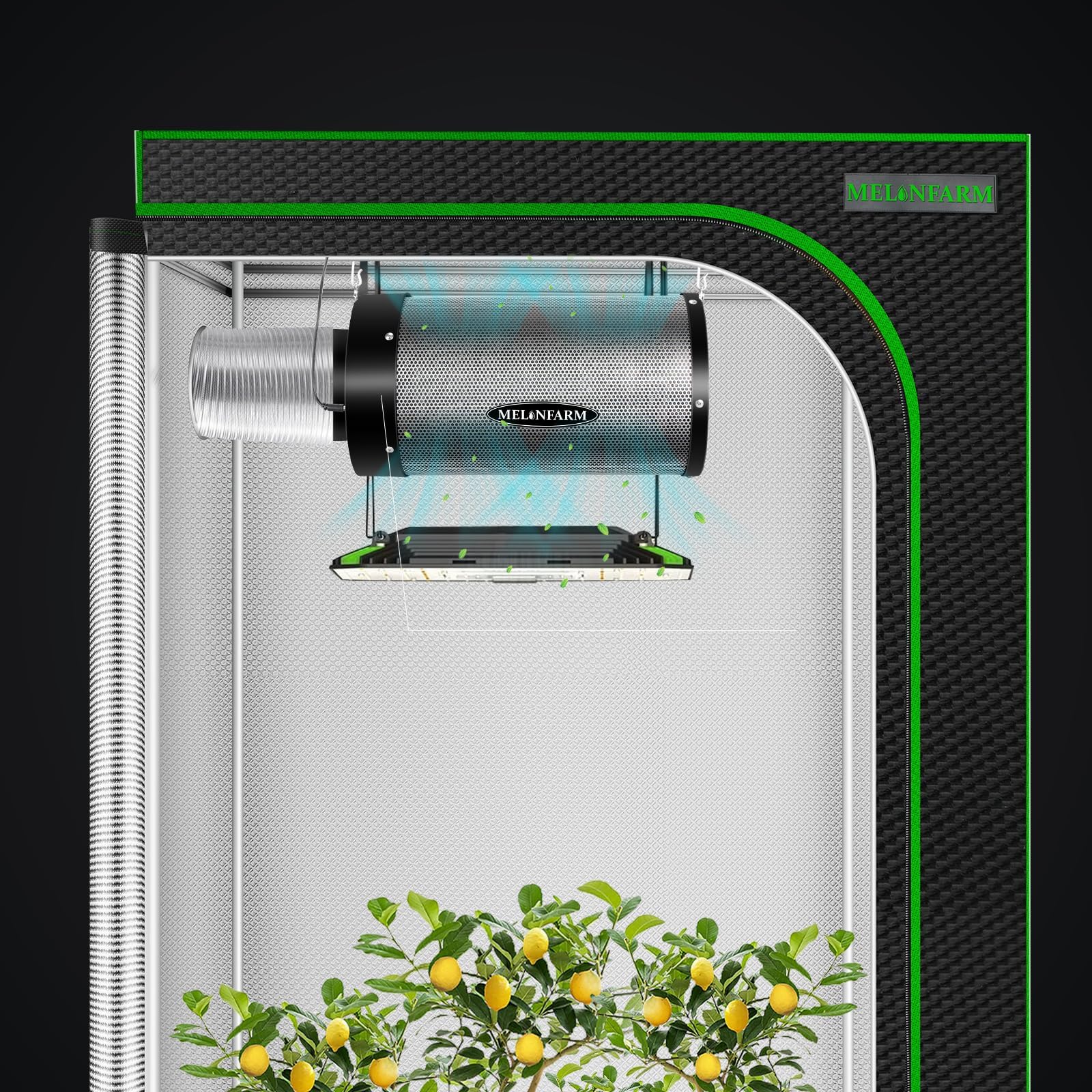 MELONFARM comparativa de tamaño para ver escala y compatibilidad 4 pulgadas