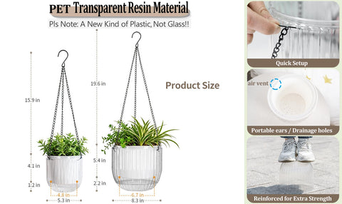 Melphoe maceta colgada en balcón con plantas, aspecto decorativo y funcional