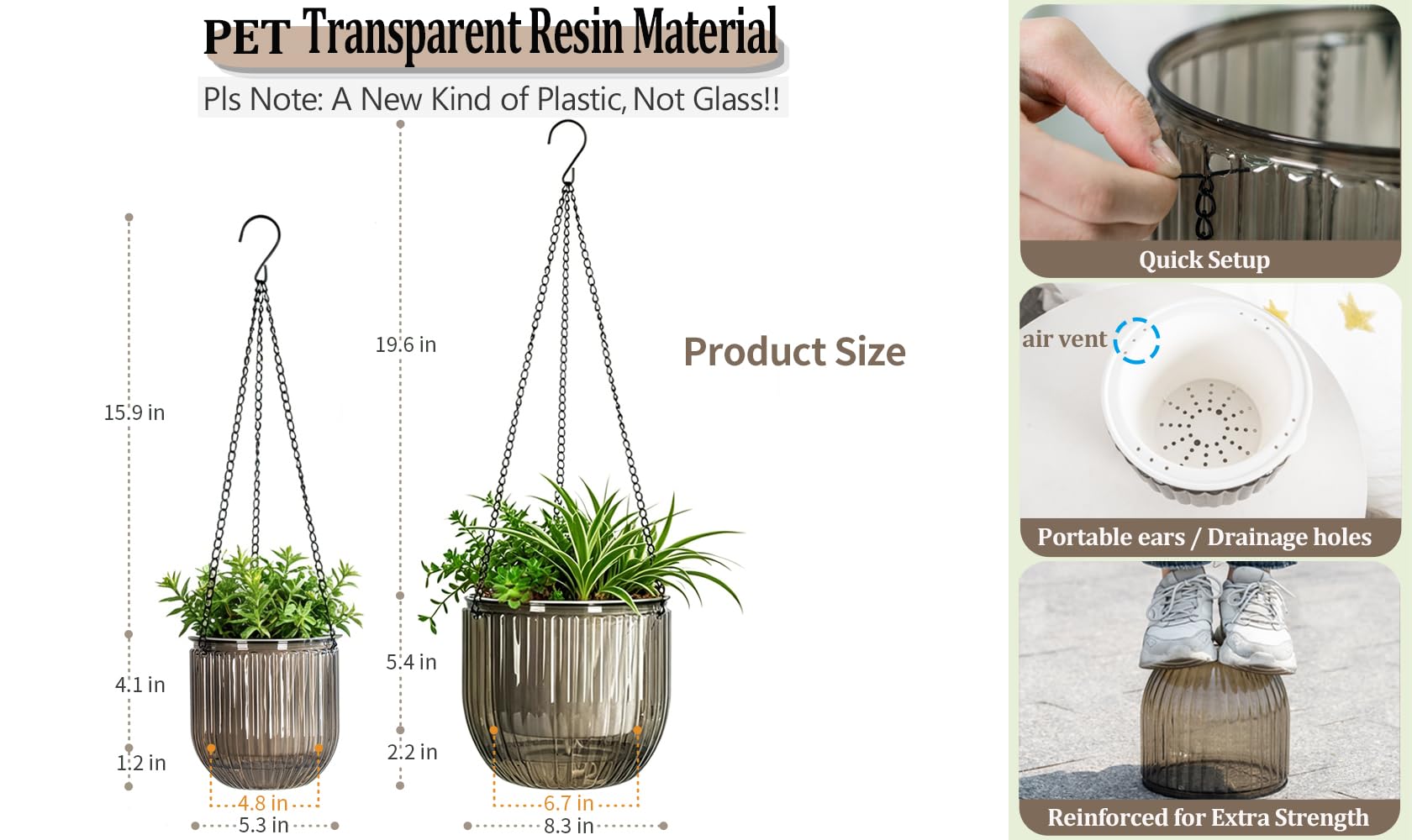 Melphoe colgando en balcón con plantas ilustrando uso real y ahorro espacio