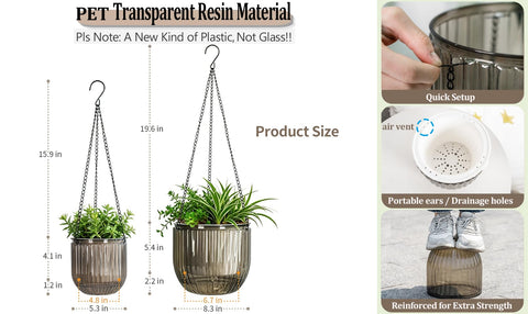 Melphoe colgando en balcón con plantas ilustrando uso real y ahorro espacio