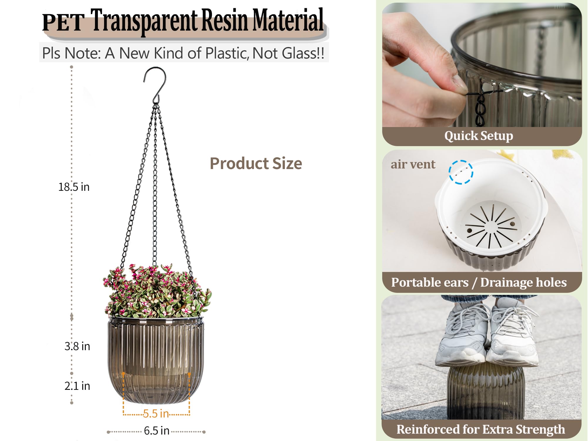 Melphoe maceta colocada sobre mesa sin cadena, uso versátil sobremesa