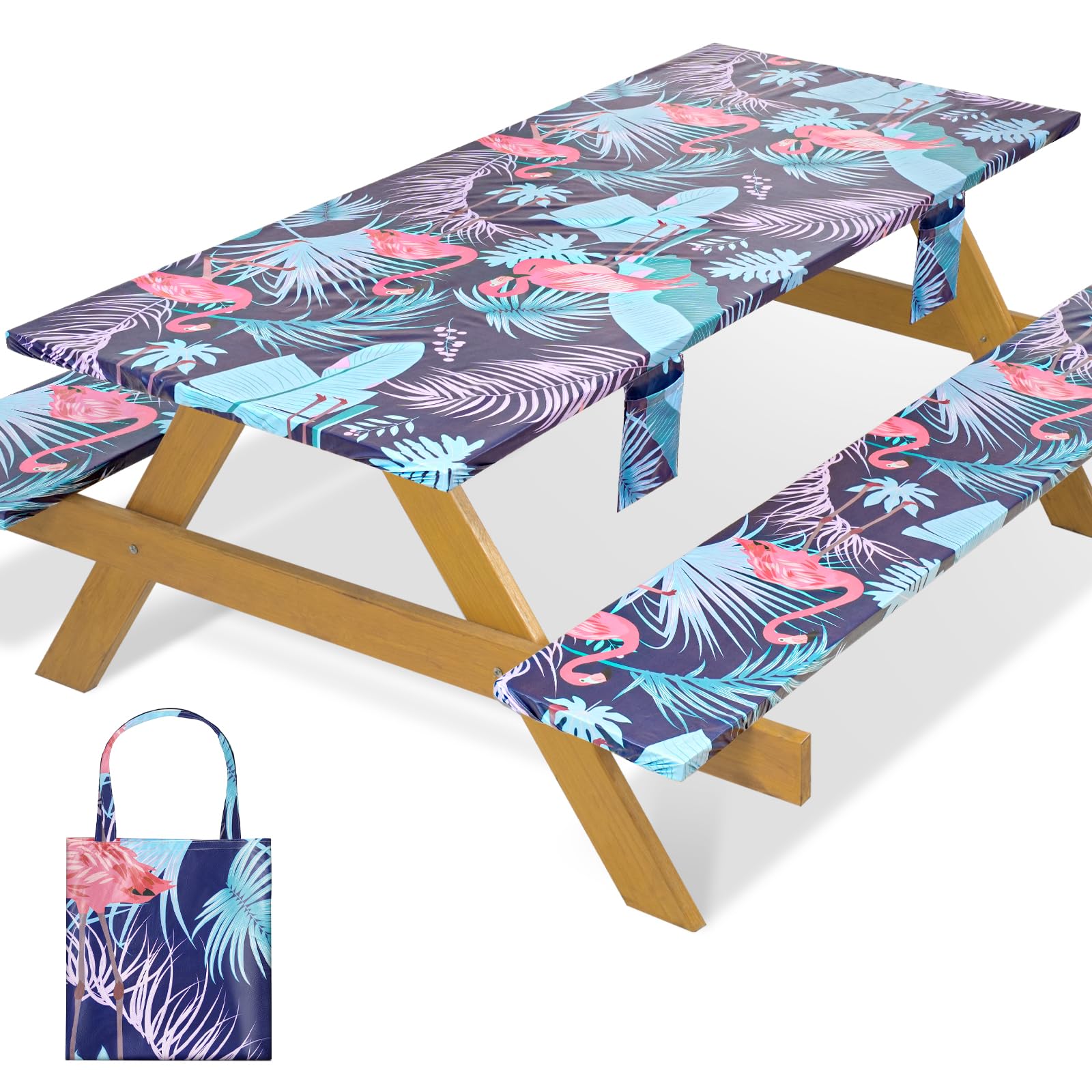 memKiya vista frontal de la funda de mesa protegiendo superficie