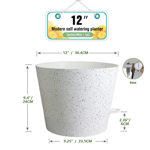 Meowell detalle de textura plástica resistente y duradera para macetas