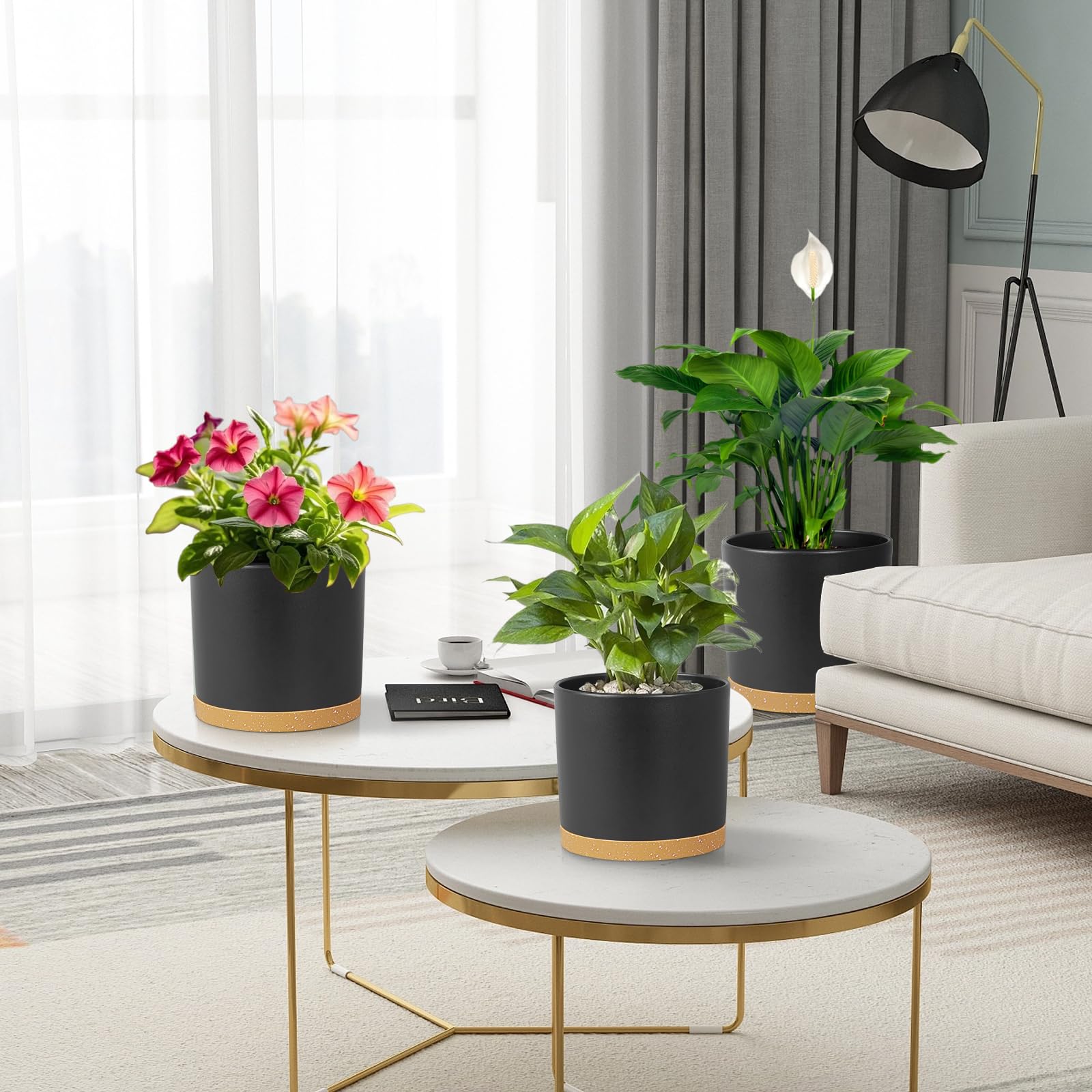 Meowell etiqueta color negro y marrón aporta estilo elegante a tus plantas