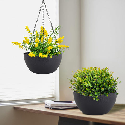 Meowell maceta colgante con planta en balcón optimizando espacio verde