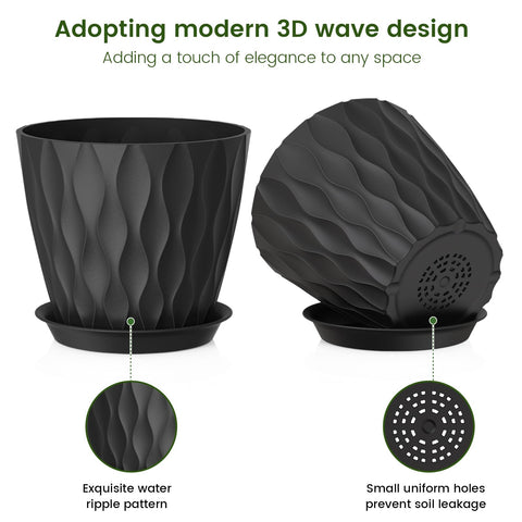 Meowell maceta con plato que recoge agua y protege superficies
