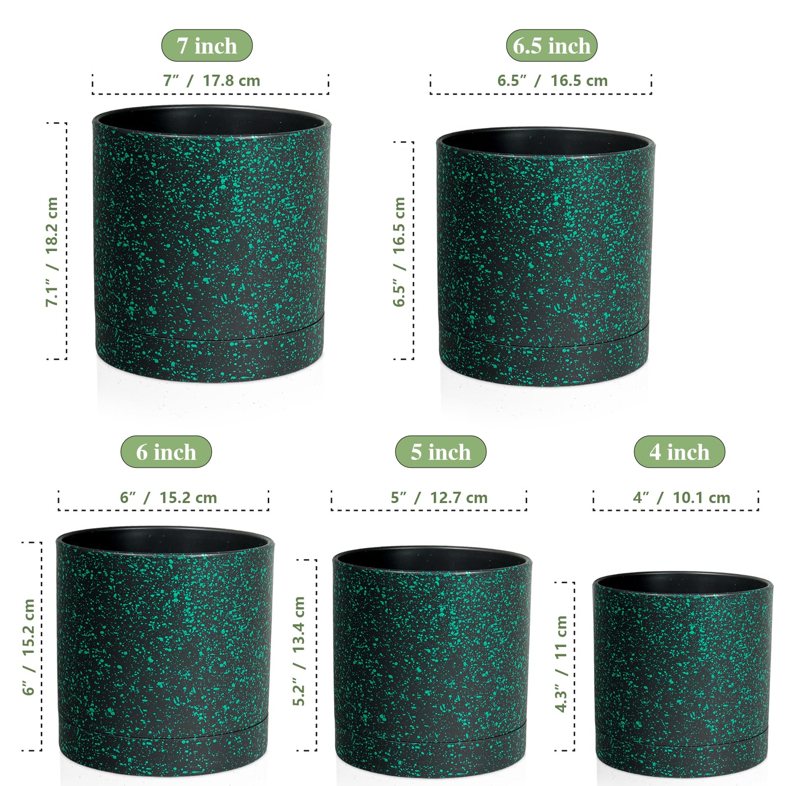 Meowell detalle textura moteada negra con verde, acabado decorativo resistente