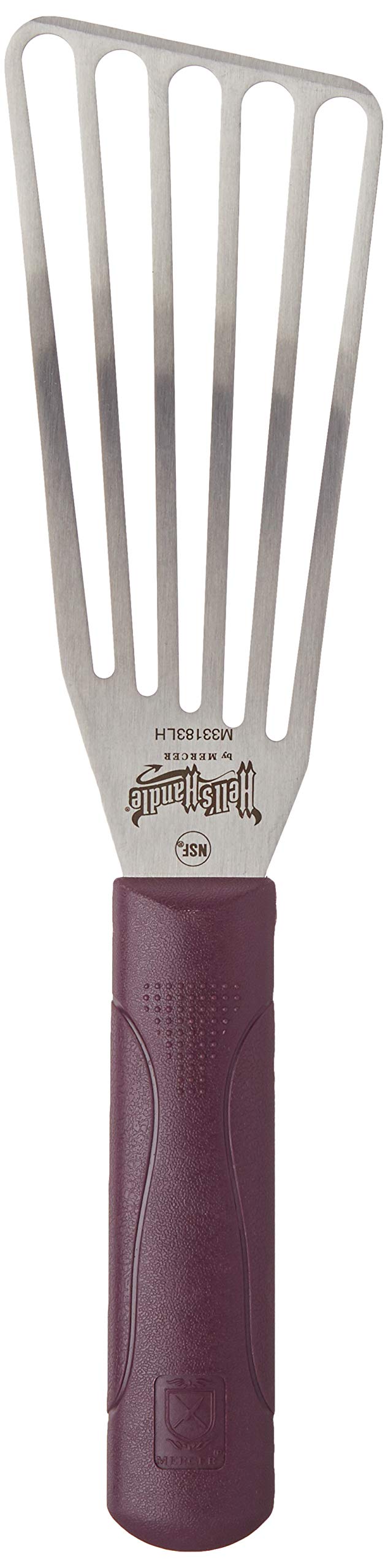 Mercer Culinary detalle del mango Hell's Handle con textura antideslizante para seguridad térmica