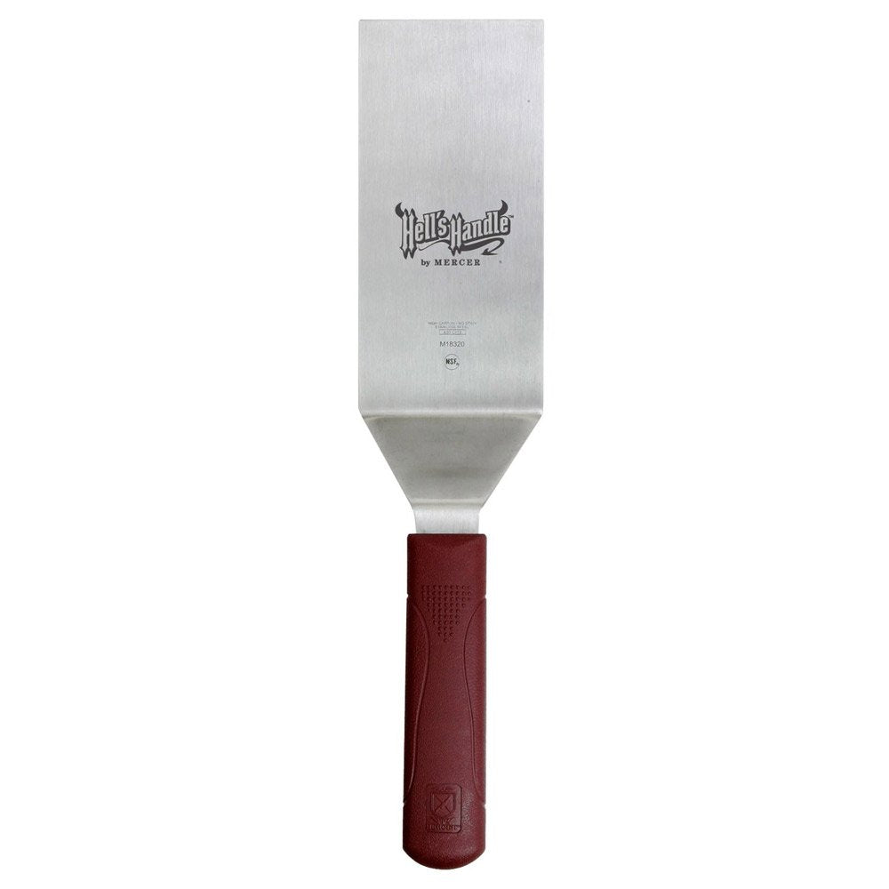 Mercer Hell's Handle vista frontal de la espátula con mango frío, máxima seguridad