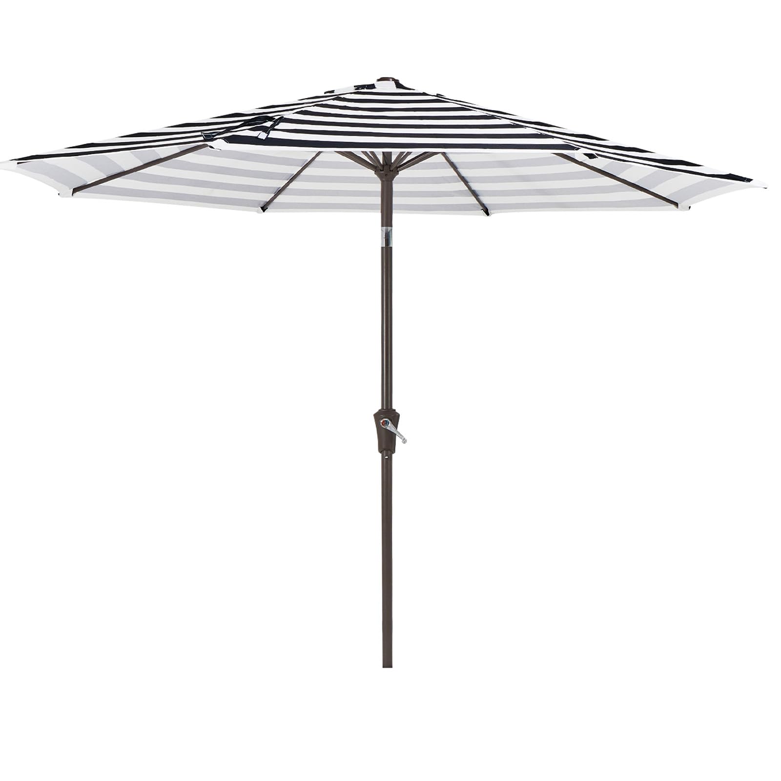 MEWAY vista frontal del toldo rayas negro blanco, sombra amplia
