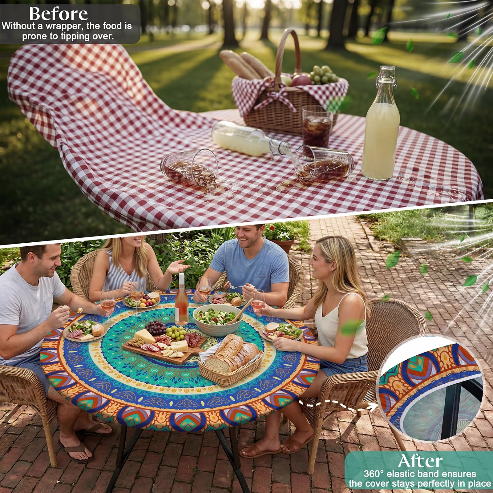 MHJY mantel en terraza ideal para comidas al aire libre