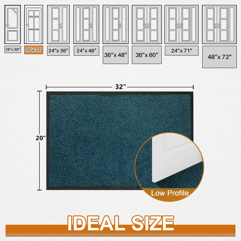 Mibao felpudo azul integrado en decoración moderna del vestibulo