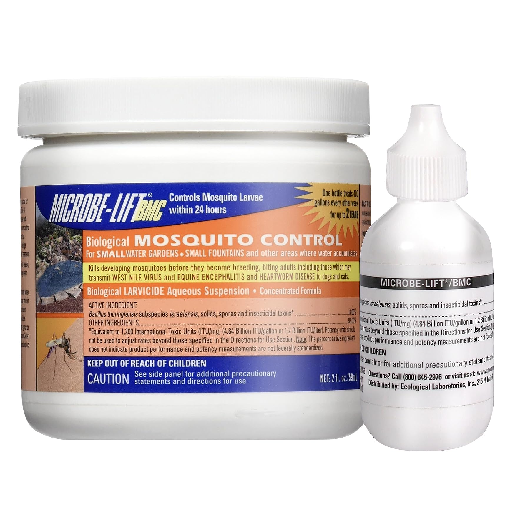 MICROBE-LIFT envase frontal visible, control eficaz de mosquitos