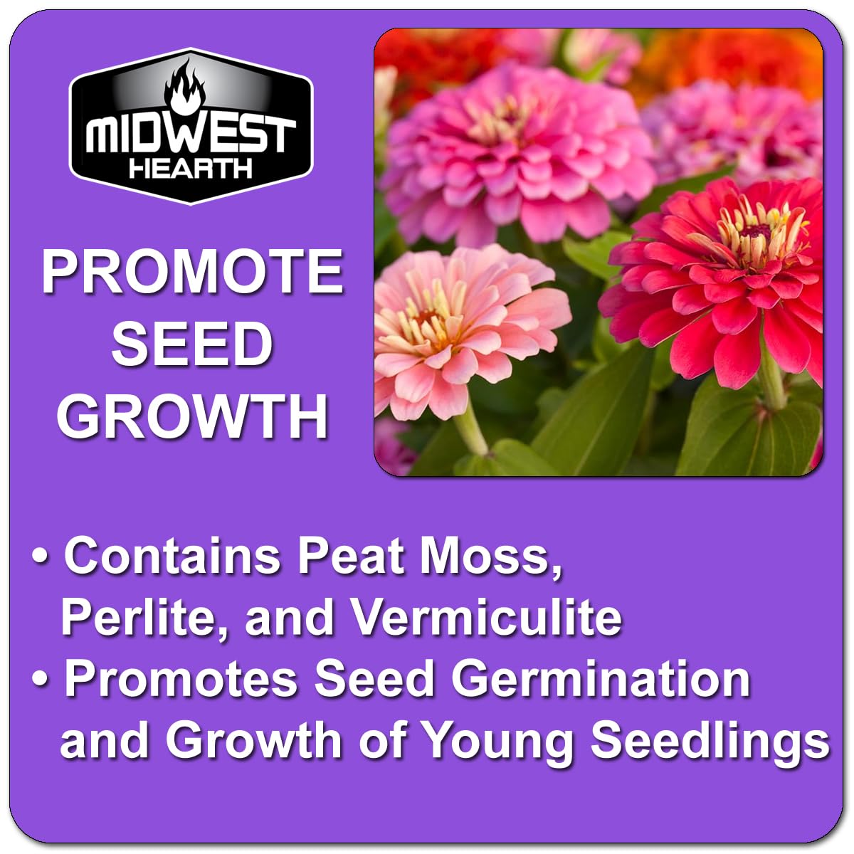 Midwest Hearth en bandeja de germinación, favorece crecimiento de plántulas
