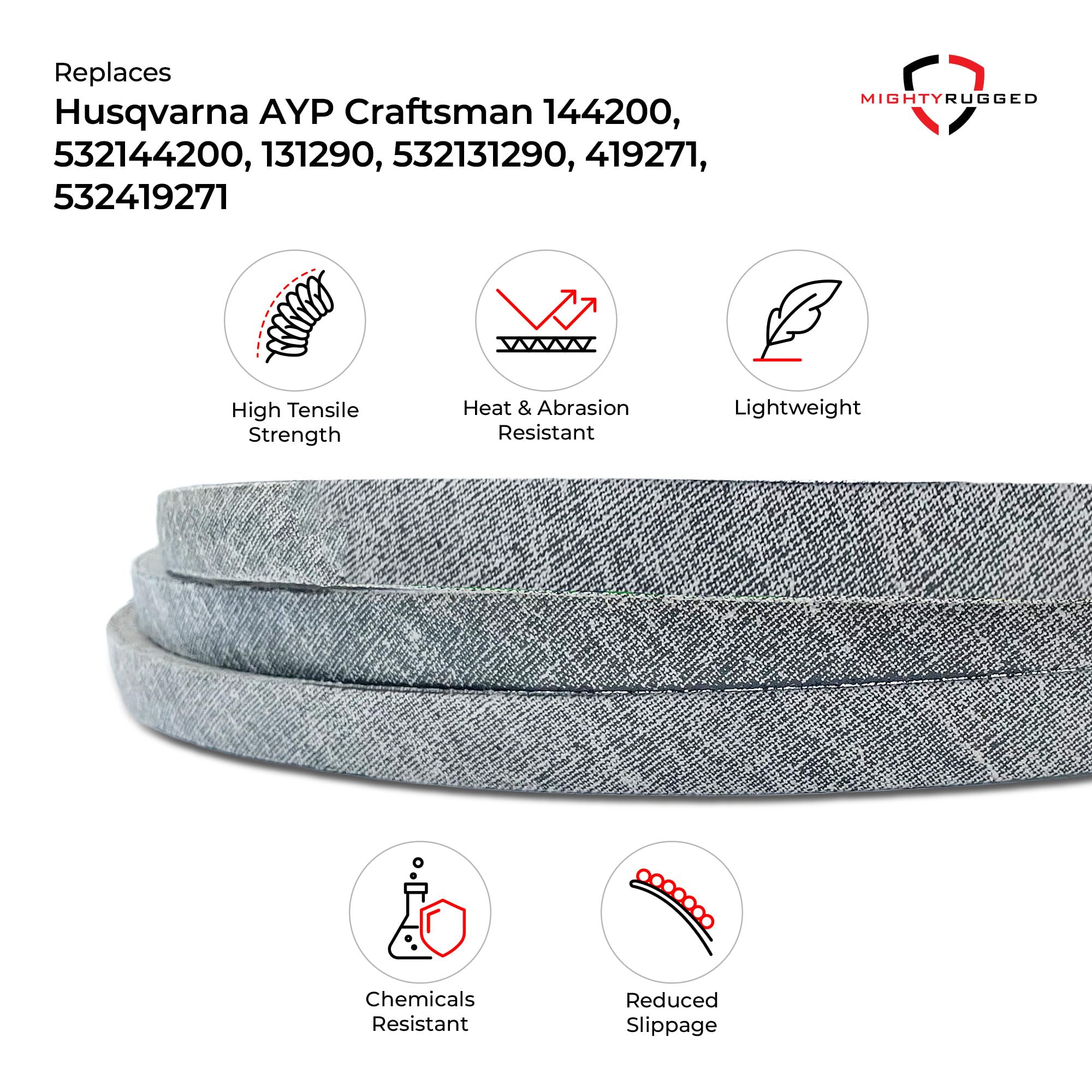 MightyRugged correa junto a metro para comparar 88.375 pulgadas, ajuste preciso