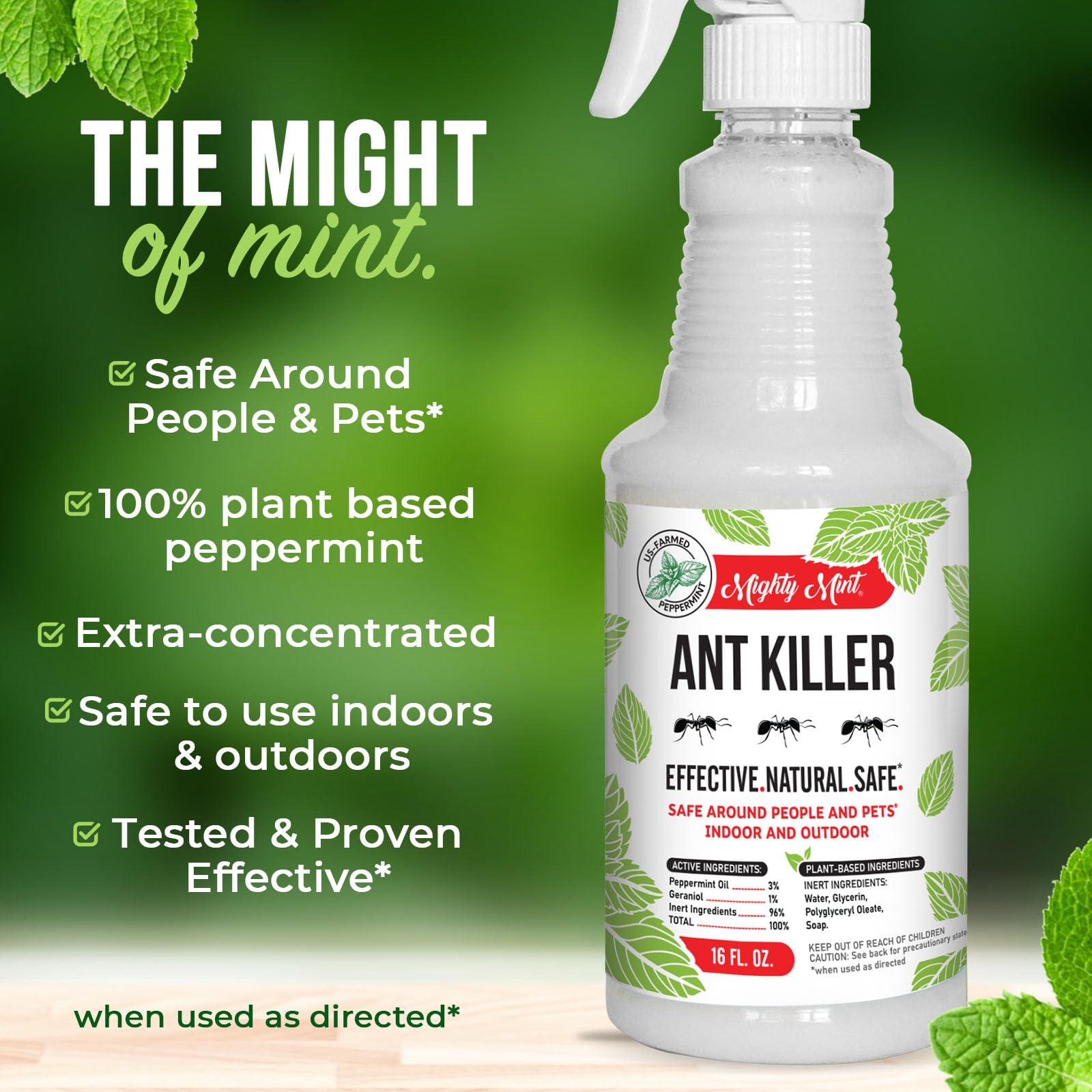 Mighty Mint uso en patio demostrando control de hormigas al exterior