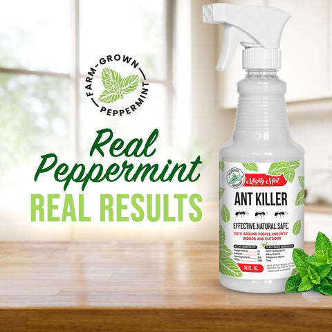 Mighty Mint detalle de la etiqueta con ingredientes naturales claros