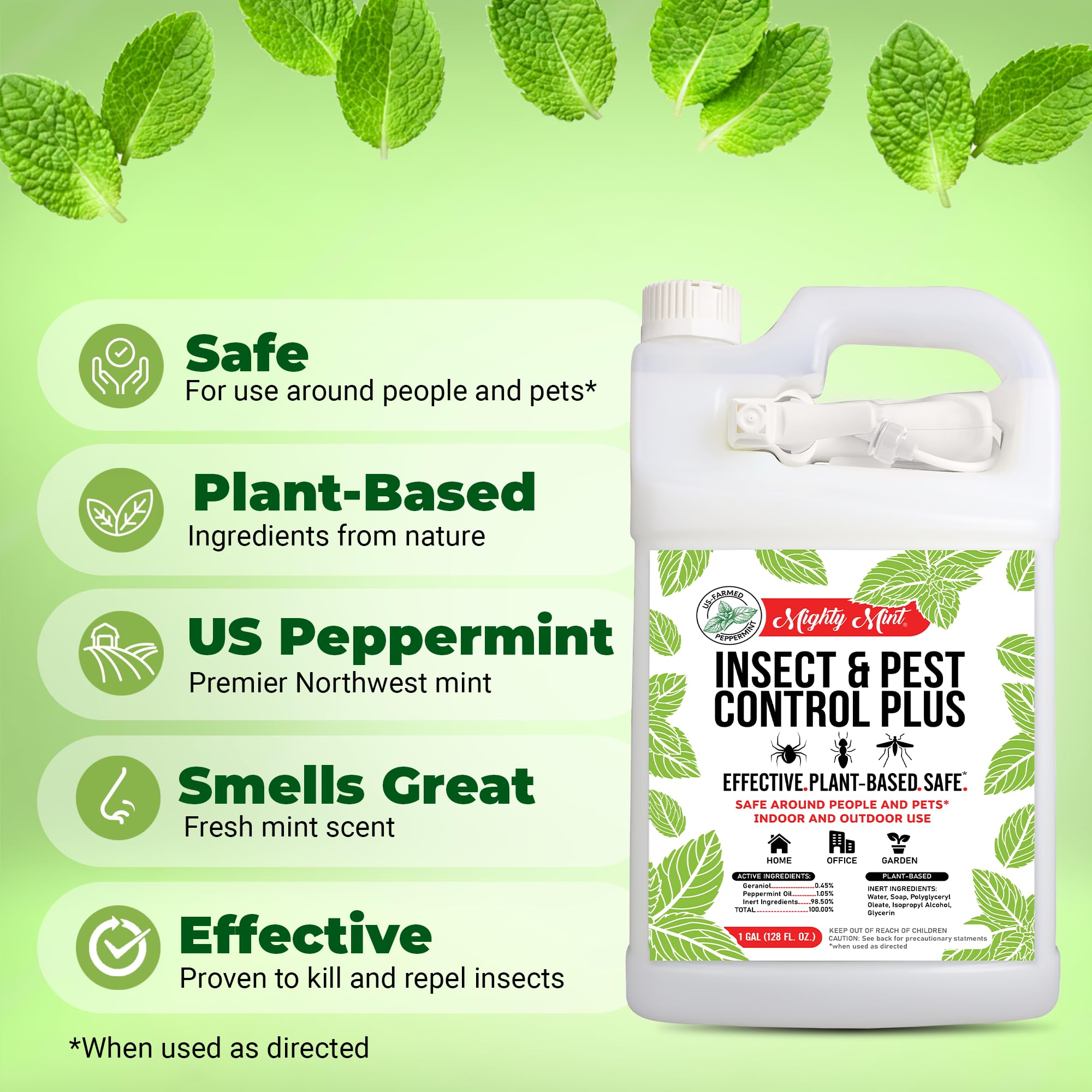 Mighty Mint etiqueta con ingredientes naturales y beneficios visibles