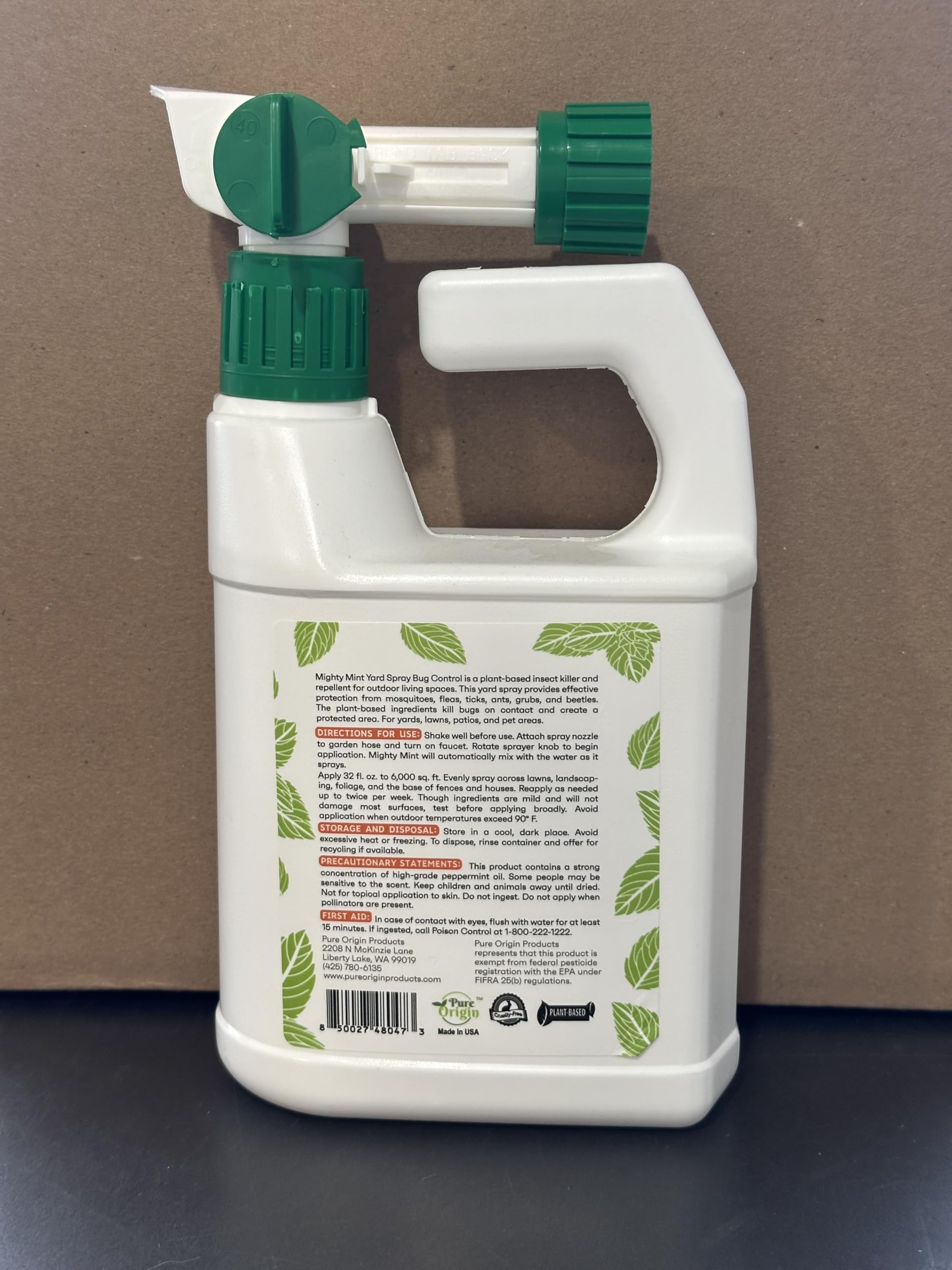 Mighty Mint etiqueta con ingredientes a base de plantas y seguridad familiar