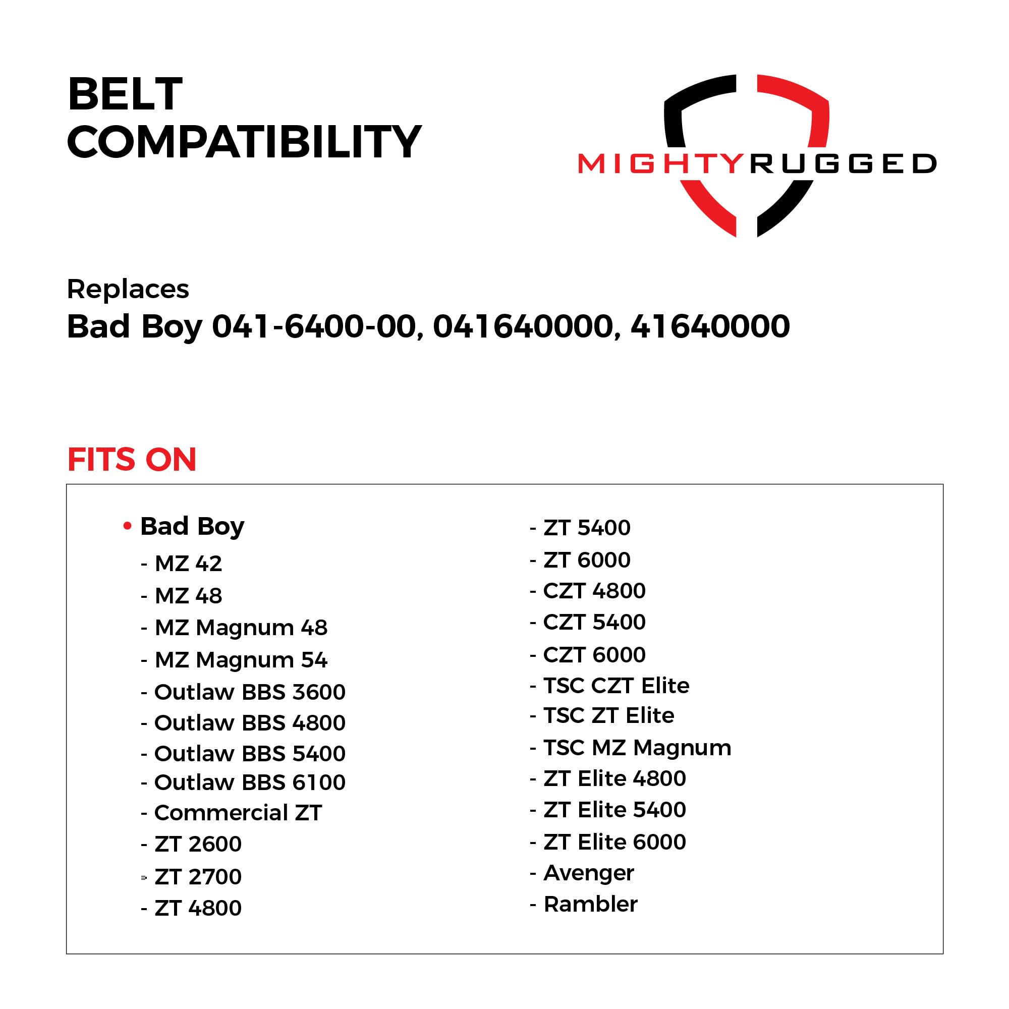 MightyRugged belt installed on Bad Boy hydro pumps demonstrating restored drive performance