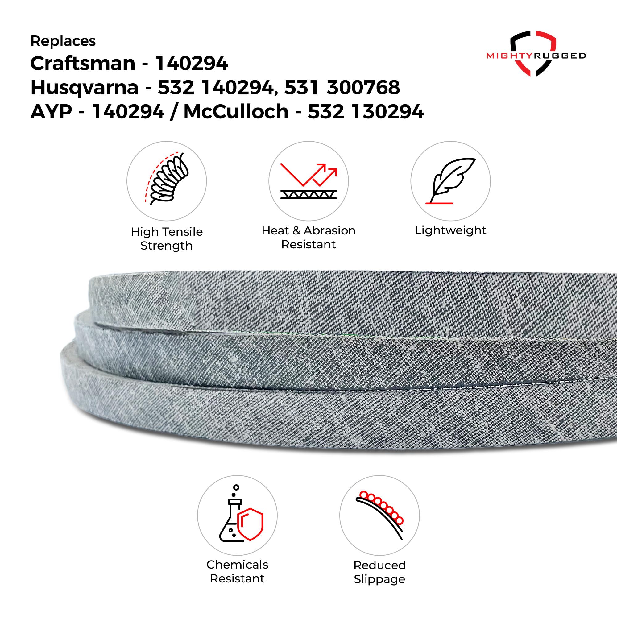 MightyRugged correa junto a regla que muestra 82.25 pulgadas para verificacion