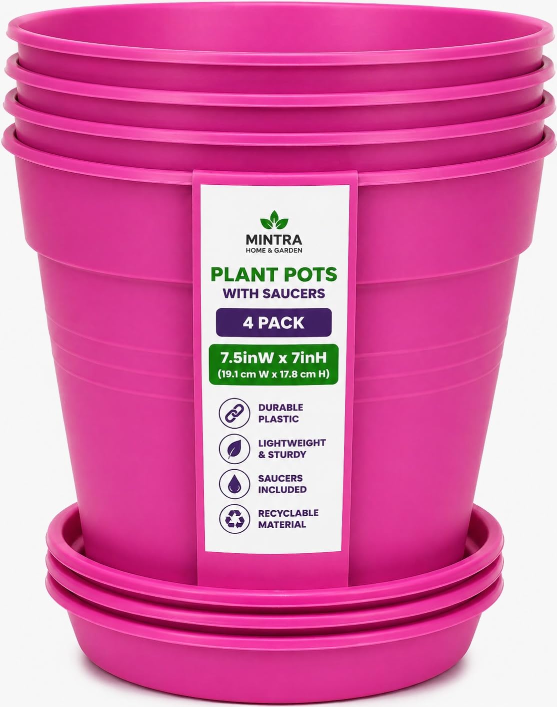 Mintra Office maceta frontal fucsia mostrando diseño decorativo y ahorro de espacio