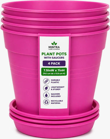 Mintra Office maceta frontal fucsia mostrando diseño decorativo y ahorro de espacio