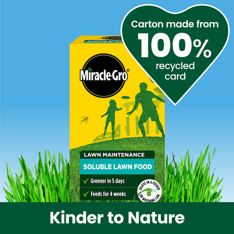 Miracle-Gro aplicación con regadera cubriendo césped para verdor rápido