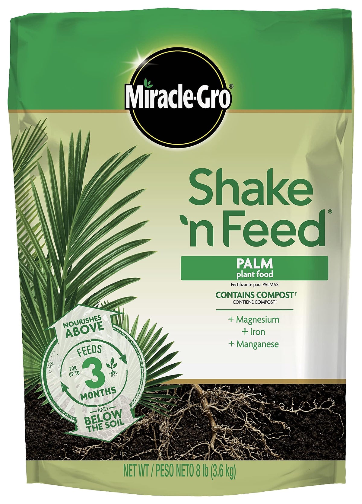 Miracle-Gro bolsa frontal mostrando el envase y beneficios visibles