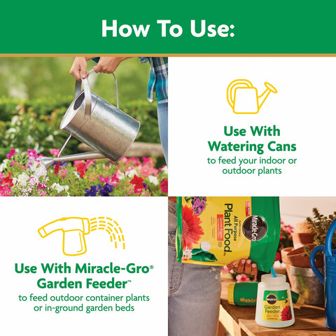 Miracle-Gro foto comparativa de bolsa para entender cantidad y rendimiento