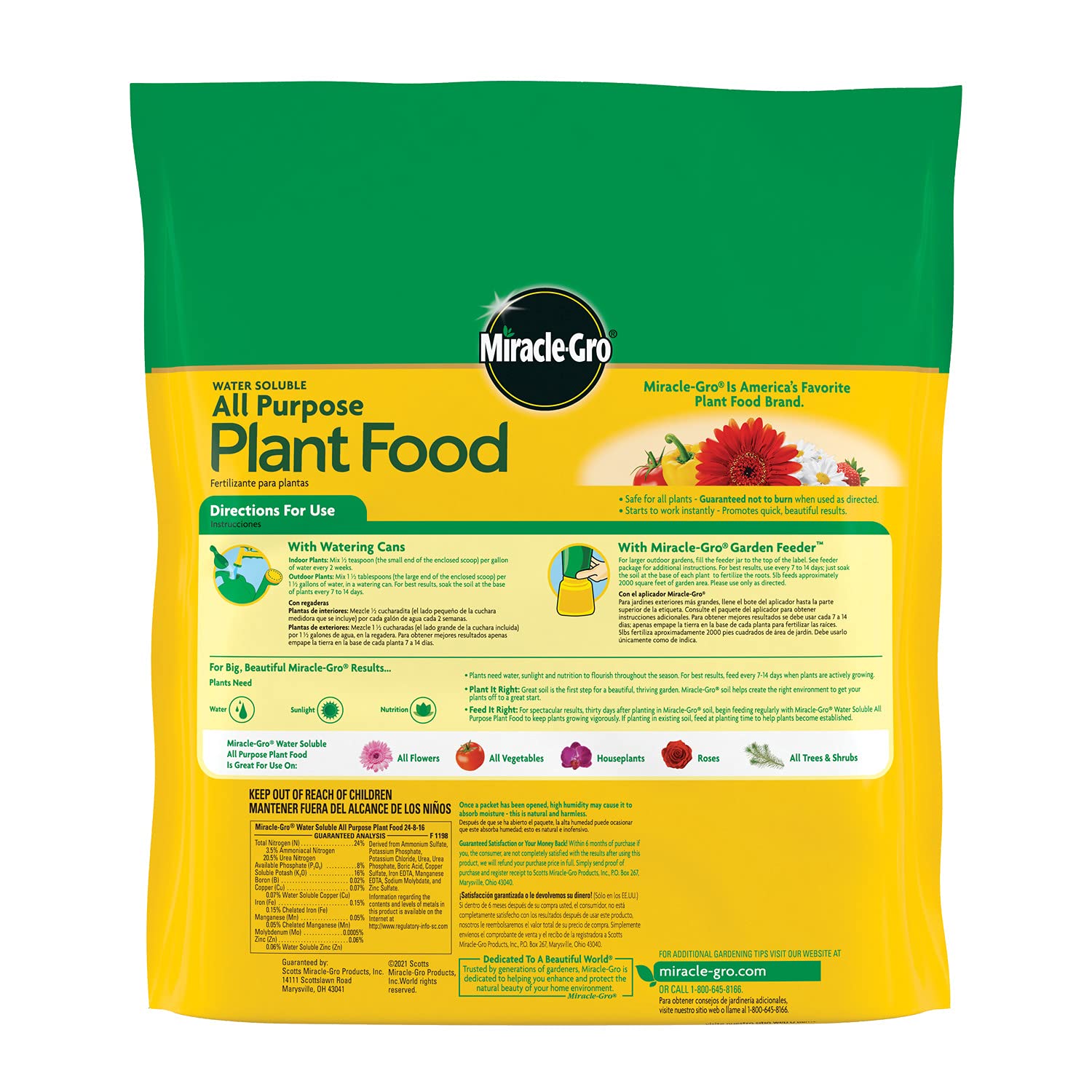 Miracle-Gro cuchara de dosificación incluida para medidas precisas y seguridad