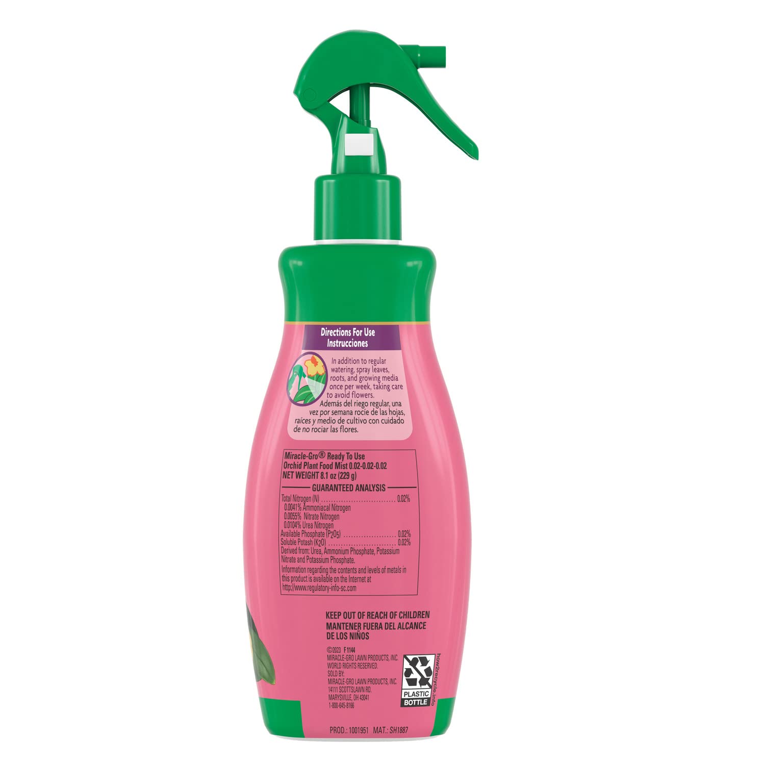 Miracle-Gro boquilla del spray detallada para aplicación precisa y ahorro de producto