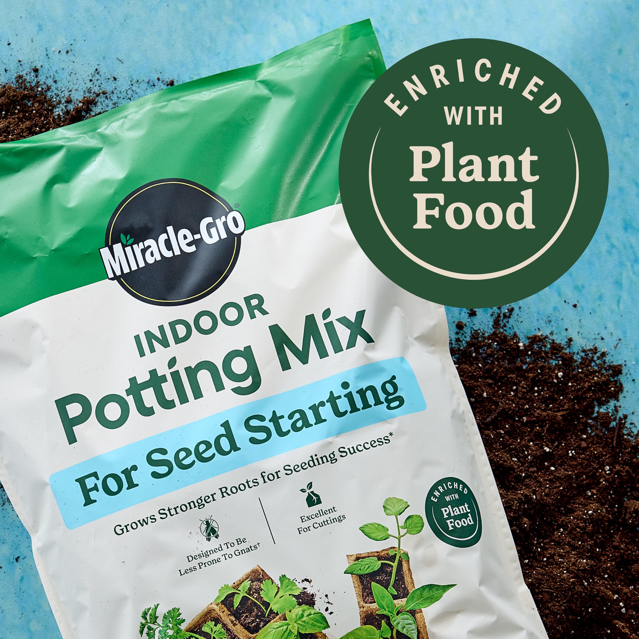 Miracle-Gro etiqueta con instrucciones y composición clara