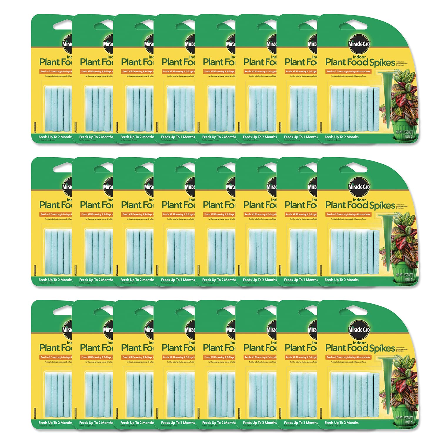 Miracle-Gro empaque frontal mostrando 24 varillas y beneficios visibles