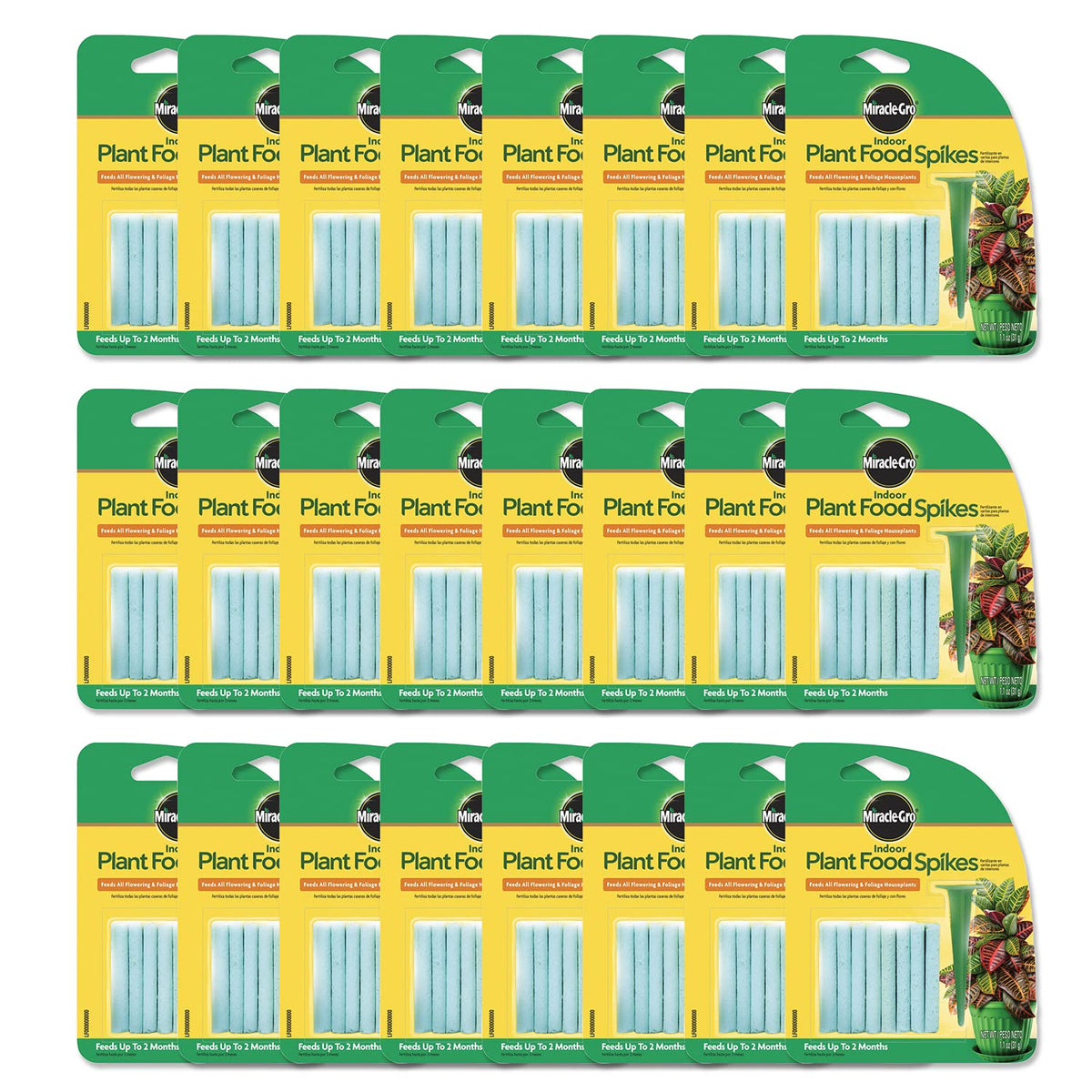Miracle-Gro empaque frontal mostrando 24 varillas y beneficios visibles