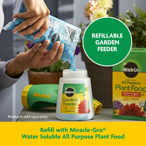 Miracle-Gro producto en un jardín mostrando cobertura práctica
