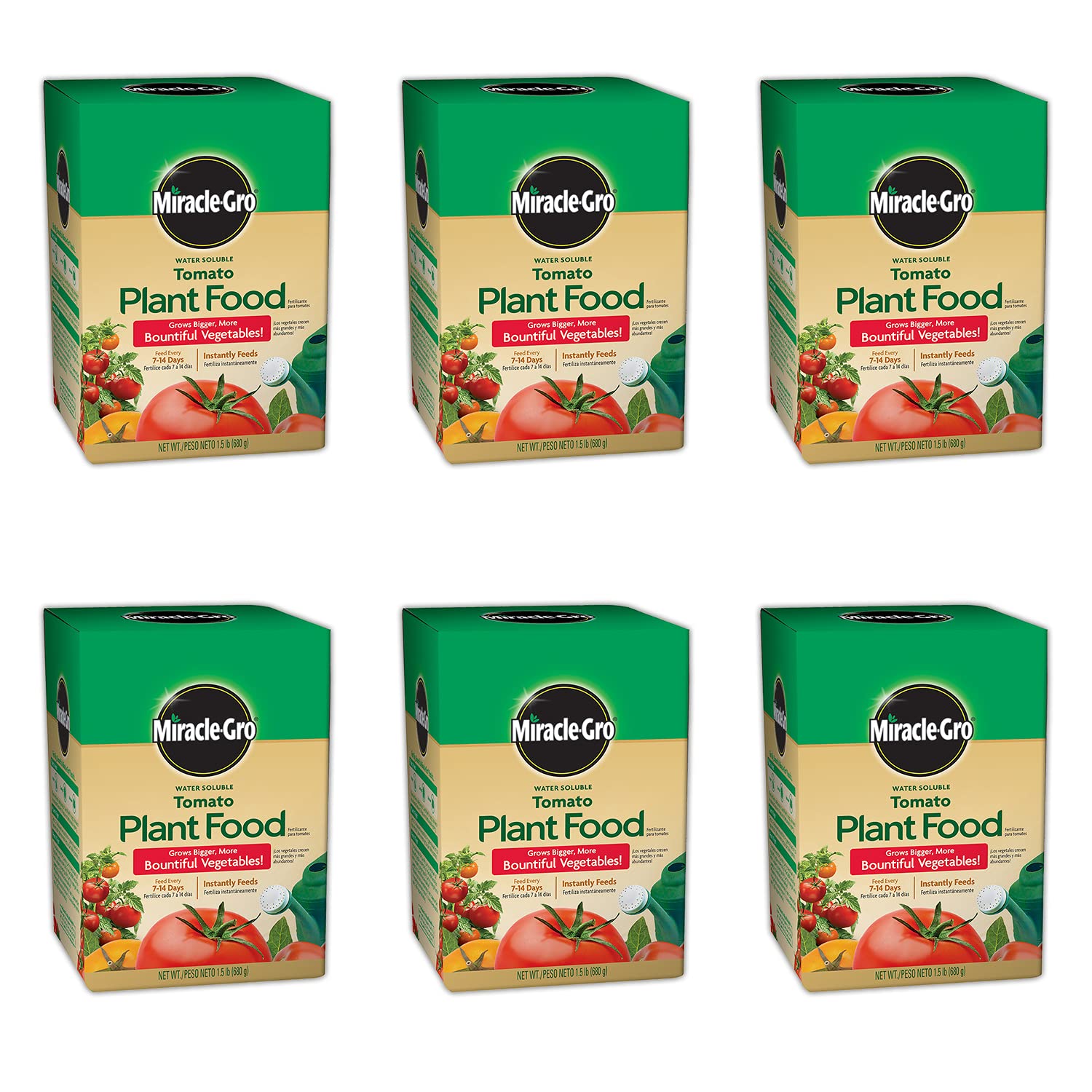 Miracle-Gro frente del empaque mostrando el producto y beneficio de cultivo