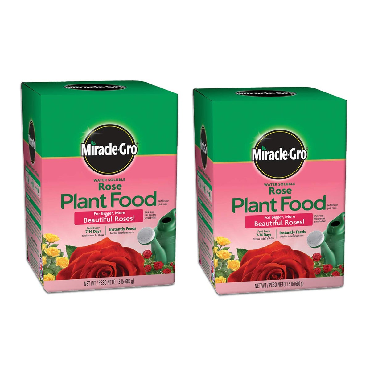 Miracle-Gro frente del empaque mostrando el producto y beneficios