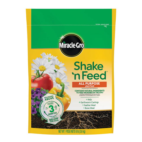 Miracle-Gro frente del envase mostrando la presentación y facilidad de uso