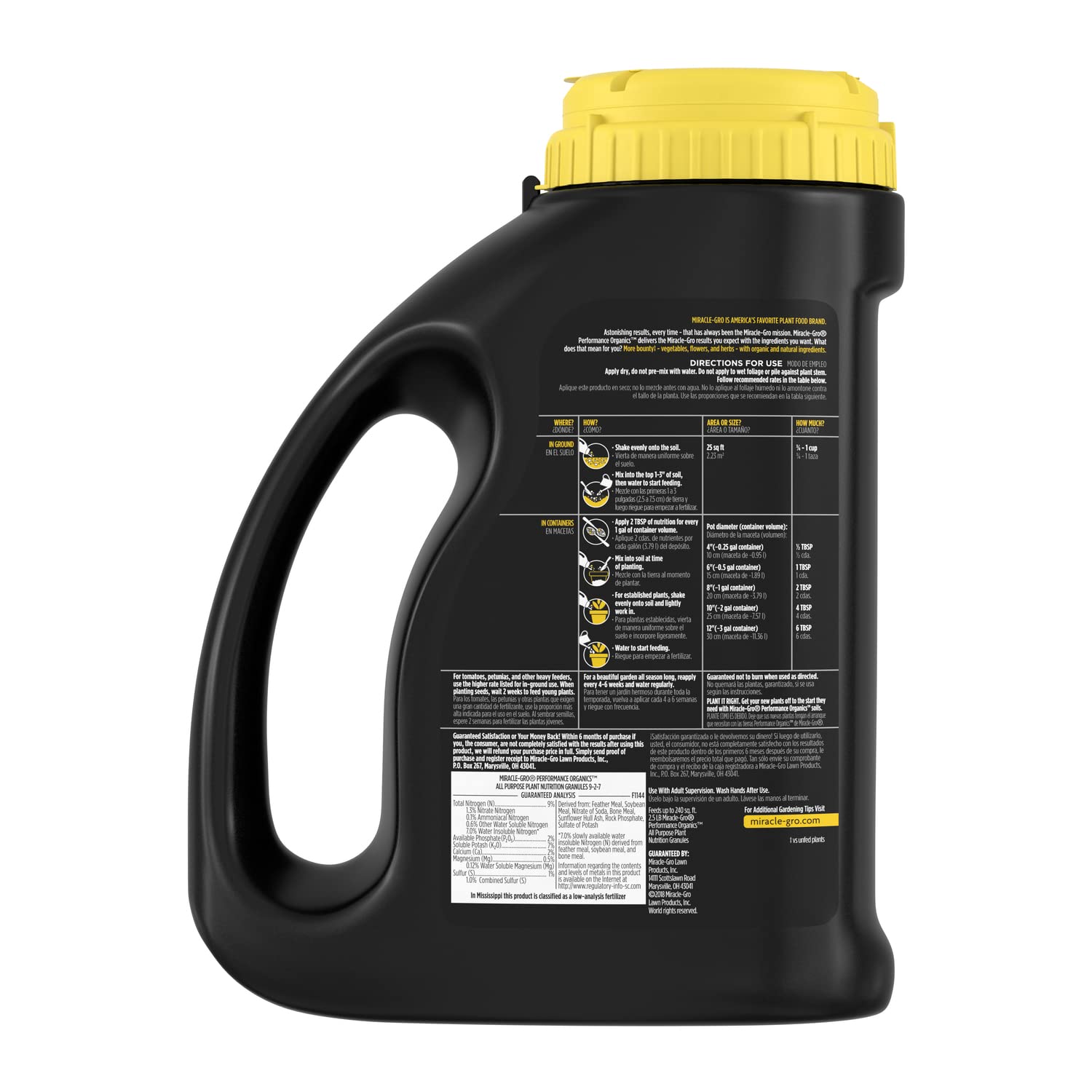 Miracle-Gro detalle de gránulos mostrando textura y liberación controlada
