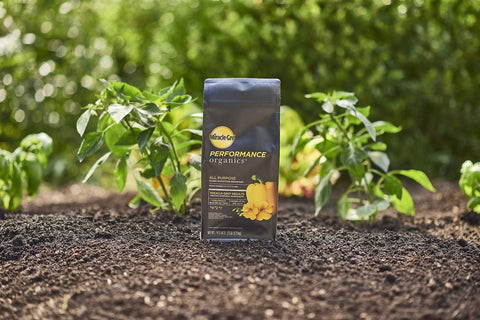 Miracle-Gro bolsa junto a hortalizas, ilustra beneficio en huertos caseros