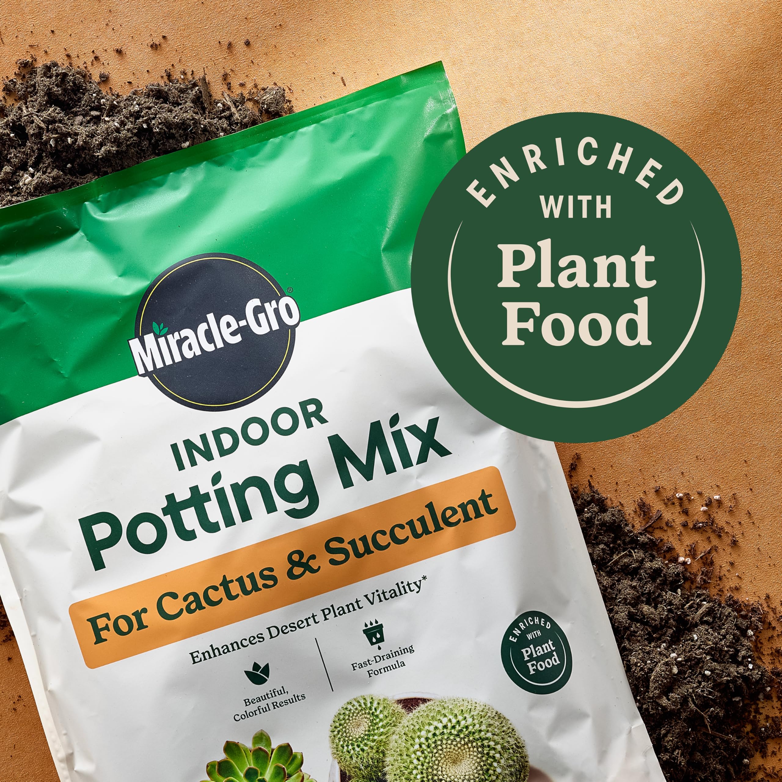 Miracle-Gro perlita y arena visibles para un drenaje más rápido