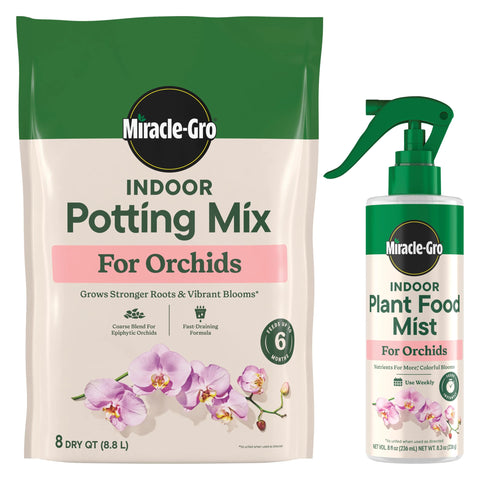Miracle-Gro pack frontal mostrando sustrato y spray para cuidado práctico