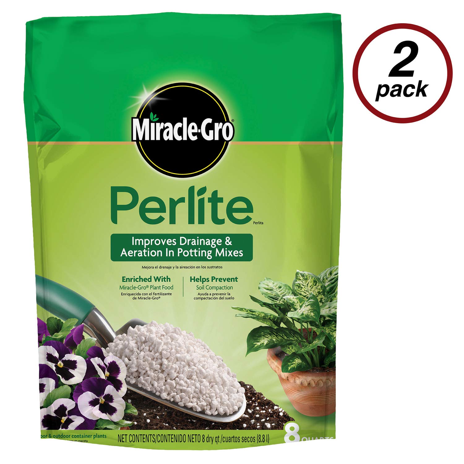 Miracle-Gro perlite textura en primer plano para mejor aireación