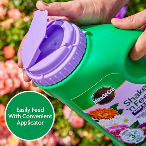 Miracle-Gro suelo con mejora visible antes y después de la fertilización