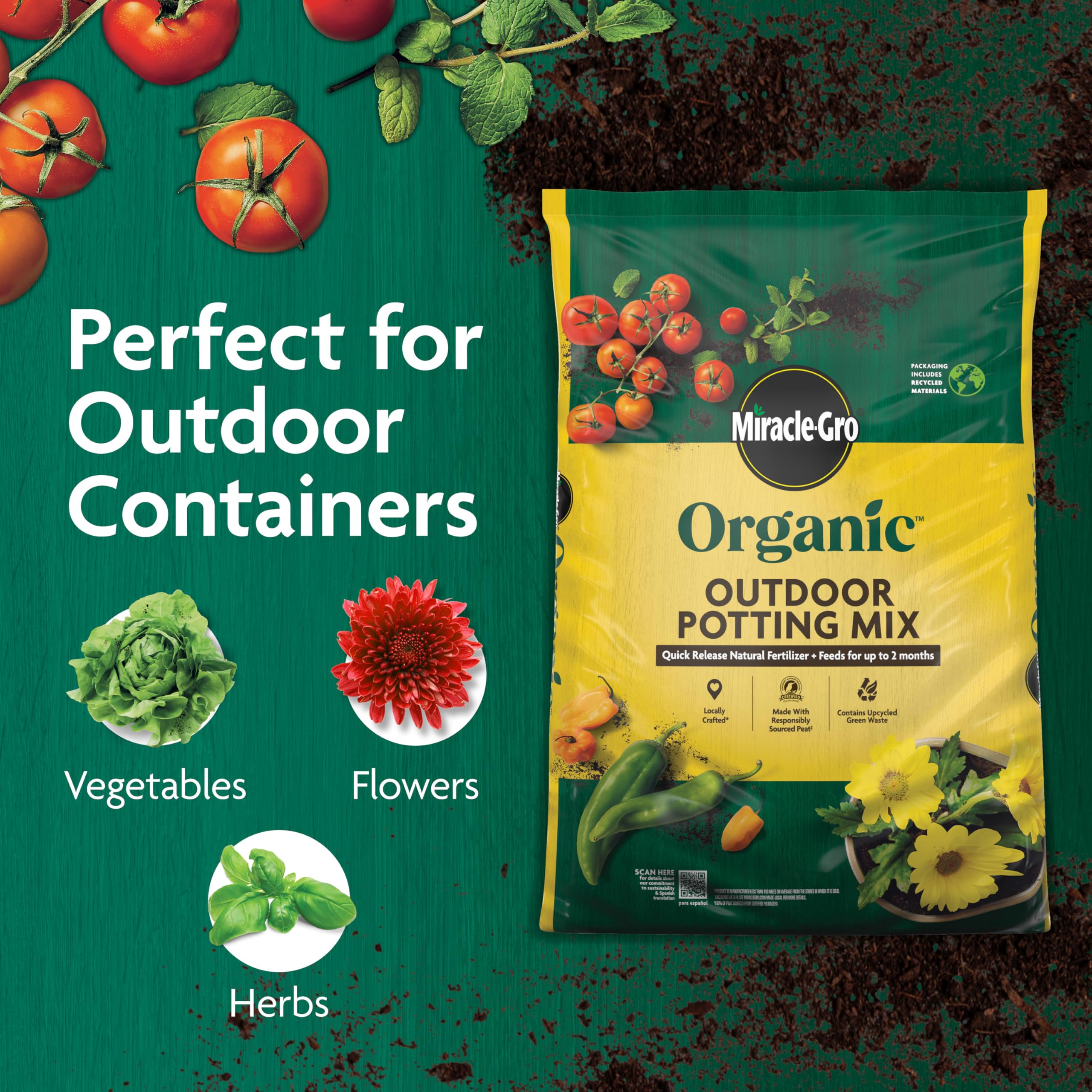 Miracle-Gro textura del sustrato aireado para raíces sanas
