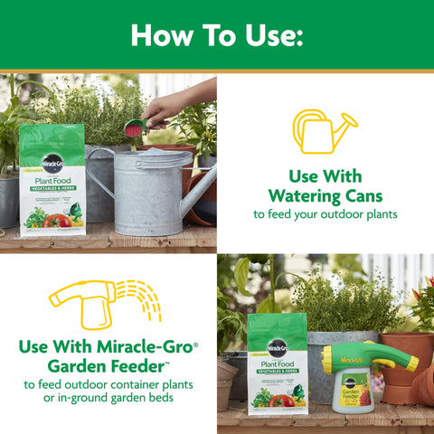 Miracle-Gro alimentando plantas con Garden Feeder para mayor área