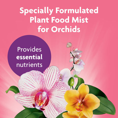 Miracle-Gro rociando raíces de orquídea para nutrición directa y crecimiento sano