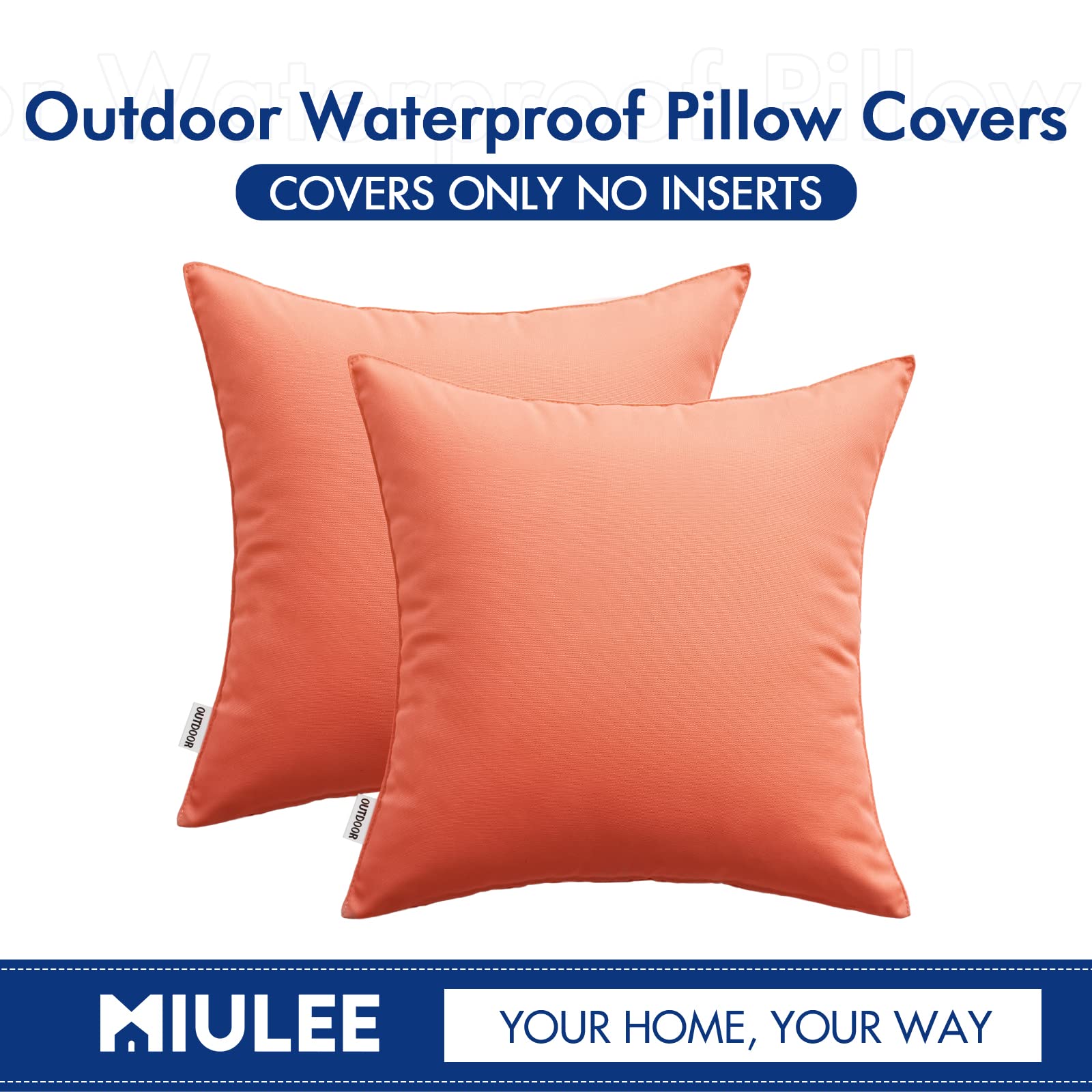 MIULEE ambiente de patio decorado con fundas coral para inspiración